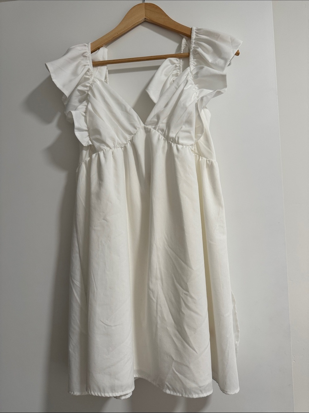 Inspired Hearts White Ruffle Sleeve Sundress